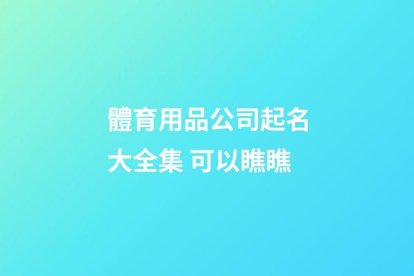 體育用品公司起名大全集 可以瞧瞧-第1張-公司起名-玄機(jī)派